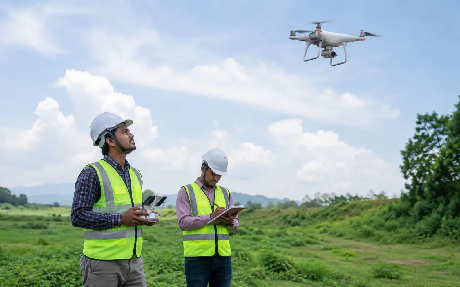 people drone survey