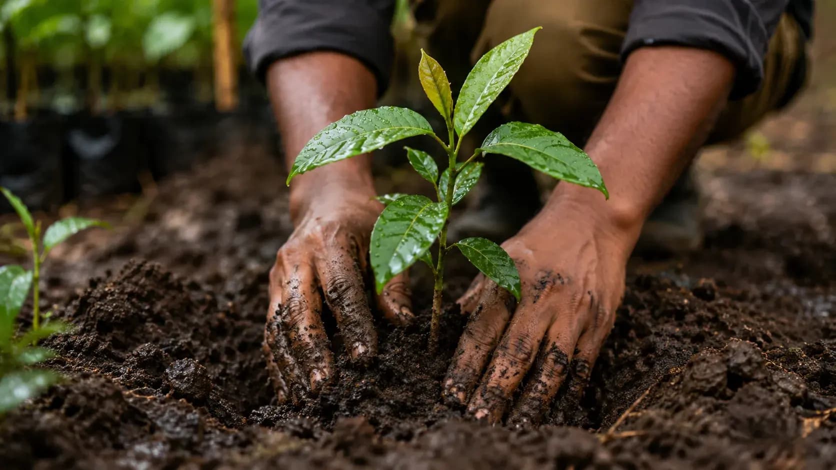 texture soil sapling