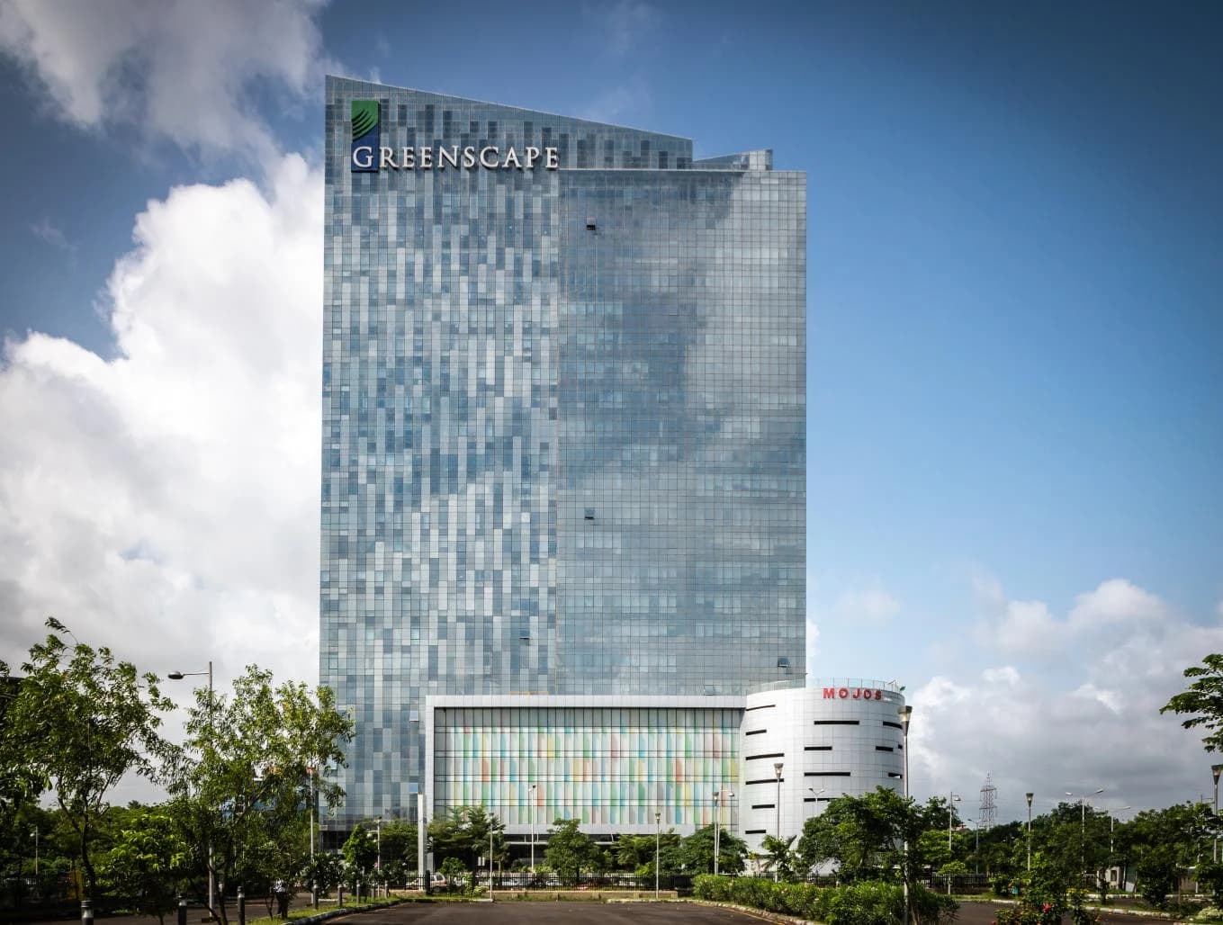 The Greenscape IT Park tower, a glass-clad high-rise with the Greenscape name at its crown